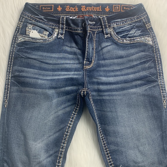 Rock Revival Bliss Easy Skinny Jeans W/ Bedazzled Pockets - Picture 2 of 16